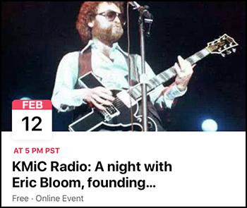 Eric Bloom appears on KMiC Online Zoom Show